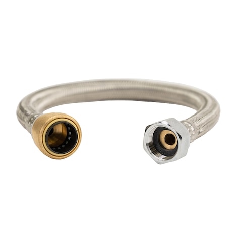 Quickfitting 3/4in Push-to-Connect x 3/4in FIP x 18in Stainless Steel Water Heater Connector LF725FR